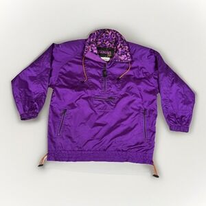 Vintage 90s Kaelin Ski Anorak‎ Jacket Womens 8 Purple Zipper Pockets Windbreaker